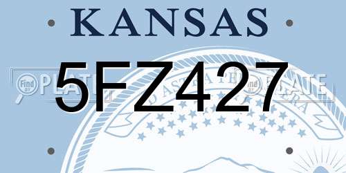 5FZ427 Kansas License Plate