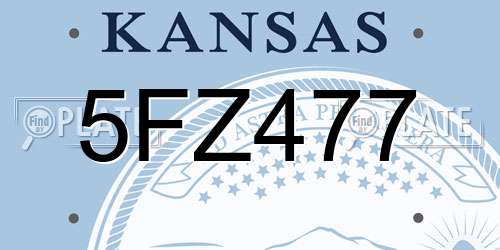 5FZ477 Kansas License Plate
