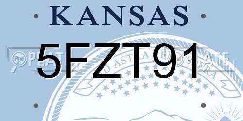 5FZT91 Kansas License Plate
