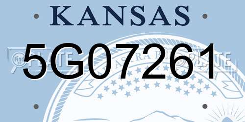 5G07261 Kansas License Plate