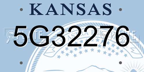 5G32276 Kansas License Plate