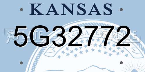 5G32772 Kansas License Plate