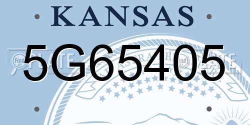 5G65405 Kansas License Plate