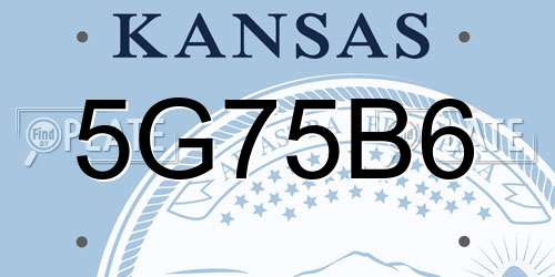 5G75B6 Kansas License Plate