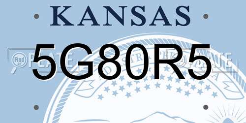 5G80R5 Kansas License Plate