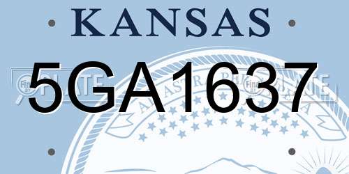 5GA1637 Kansas License Plate