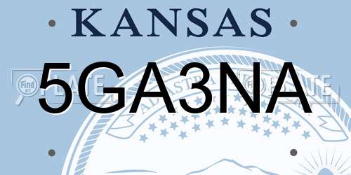 5GA3NA Kansas License Plate