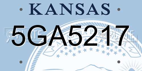 5GA5217 Kansas License Plate