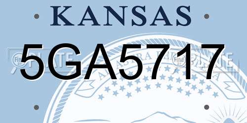 5GA5717 Kansas License Plate