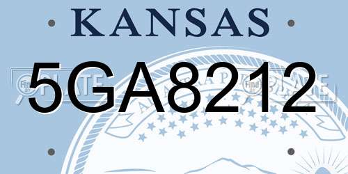 5GA8212 Kansas License Plate
