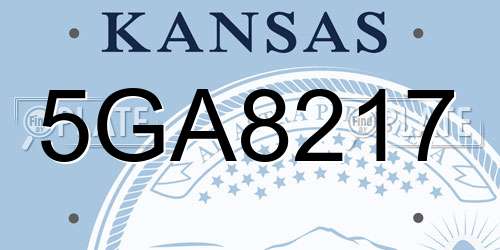5GA8217 Kansas License Plate