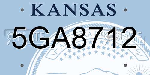 5GA8712 Kansas License Plate