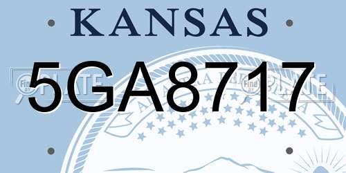 5GA8717 Kansas License Plate