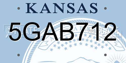 5GAB712 Kansas License Plate