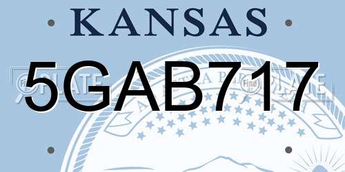 5GAB717 Kansas License Plate