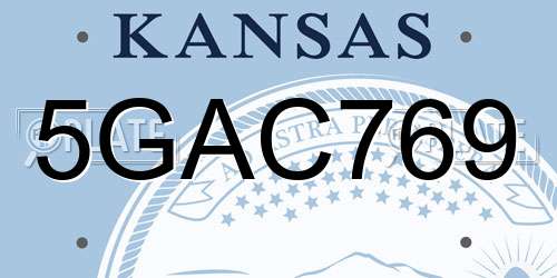 5GAC769 Kansas License Plate