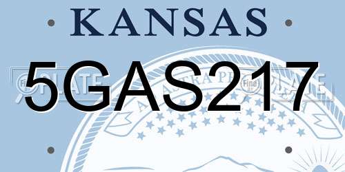 5GAS217 Kansas License Plate