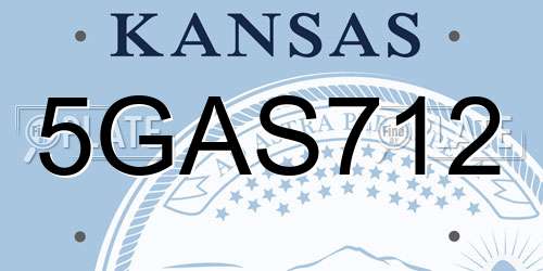 5GAS712 Kansas License Plate