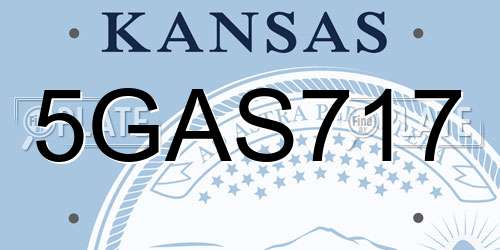5GAS717 Kansas License Plate