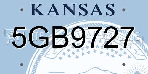 5GB9727 Kansas License Plate