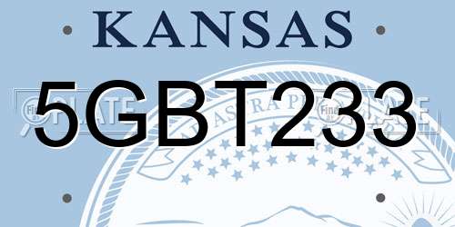 5GBT233 Kansas License Plate