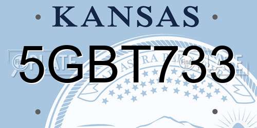 5GBT733 Kansas License Plate