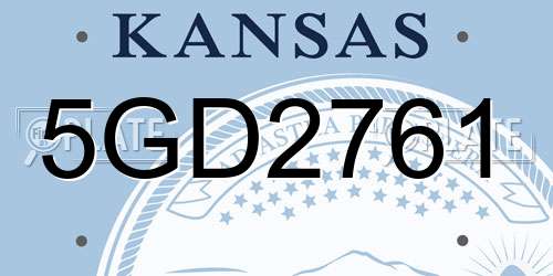 5GD2761 Kansas License Plate