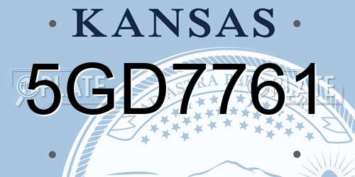 5GD7761 Kansas License Plate