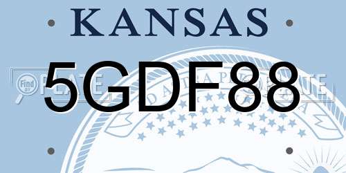 5GDF88 Kansas License Plate