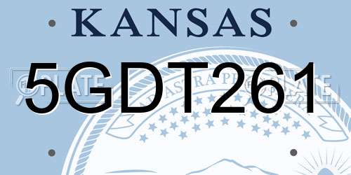 5GDT261 Kansas License Plate