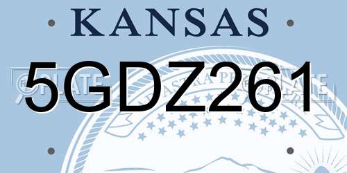 5GDZ261 Kansas License Plate