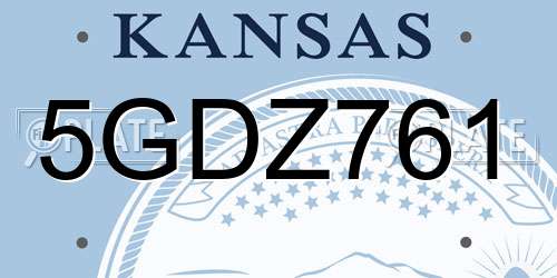 5GDZ761 Kansas License Plate