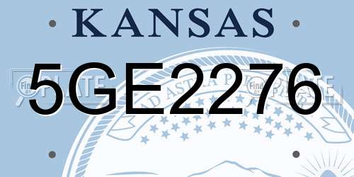 5GE2276 Kansas License Plate