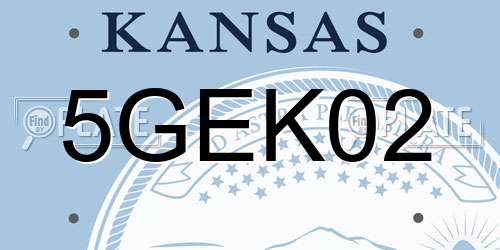 5GEK02 Kansas License Plate