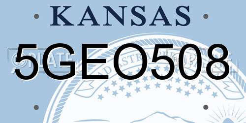 5GEO508 Kansas License Plate