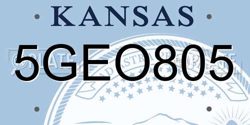 5GEO805 Kansas License Plate