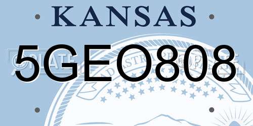 5GEO808 Kansas License Plate