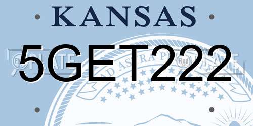5GET222 Kansas License Plate