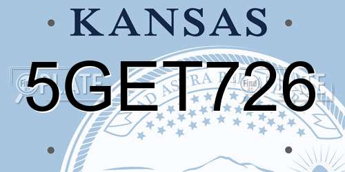 5GET726 Kansas License Plate