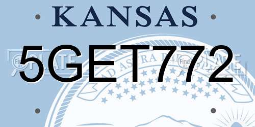 5GET772 Kansas License Plate