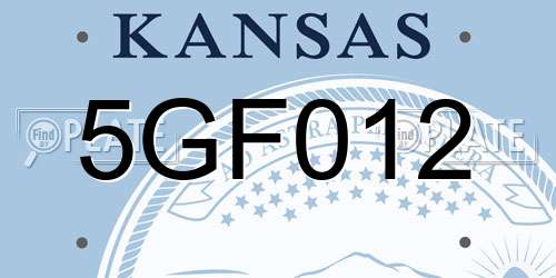 5GF012 Kansas License Plate