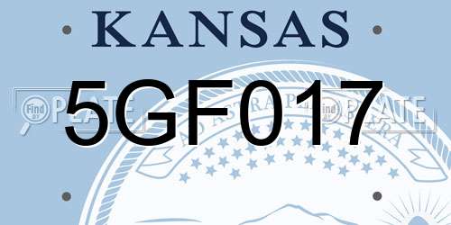 5GF017 Kansas License Plate