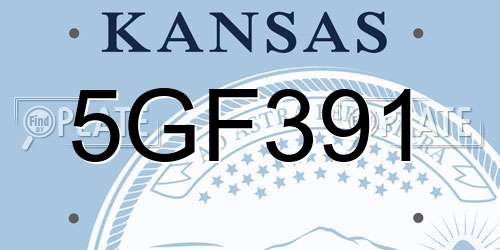 5GF391 Kansas License Plate