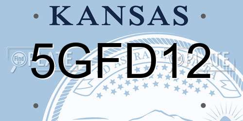 5GFD12 Kansas License Plate