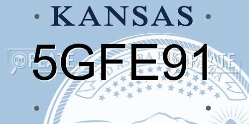 5GFE91 Kansas License Plate