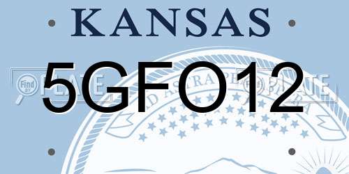 5GFO12 Kansas License Plate