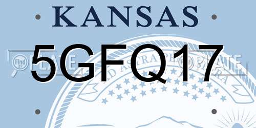5GFQ17 Kansas License Plate