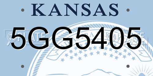 5GG5405 Kansas License Plate