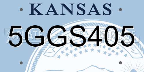 5GGS405 Kansas License Plate
