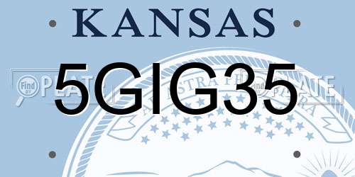 5GIG35 Kansas License Plate